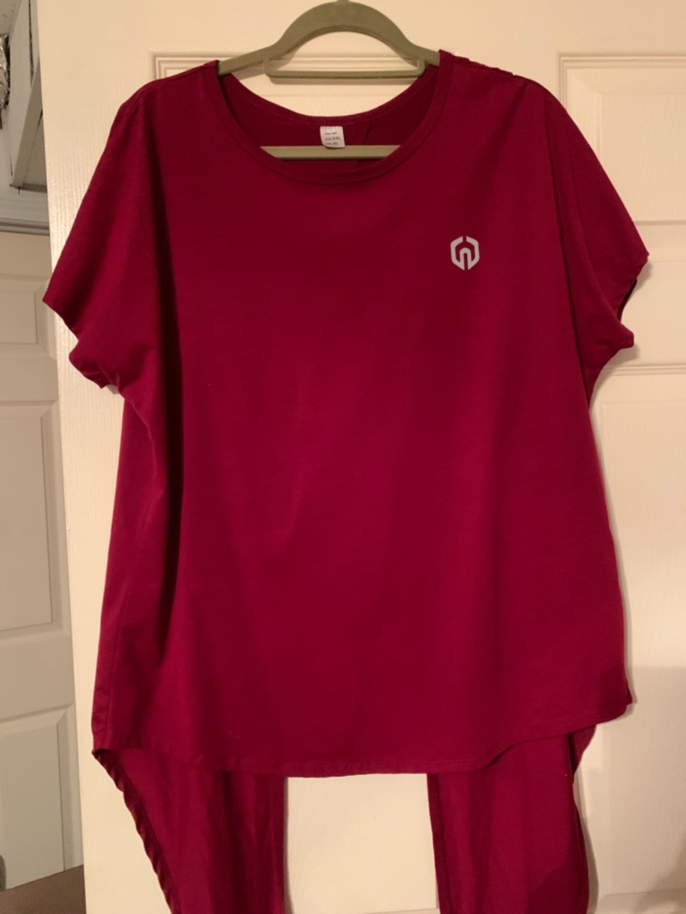 Maroon Short Sleeve Top with Small Chest Logo